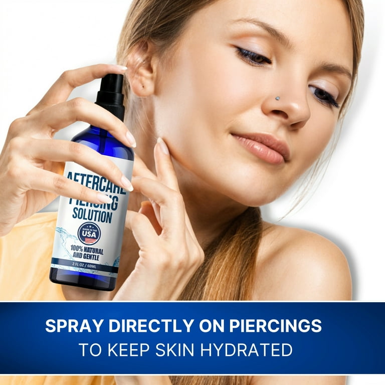 BodyJ4You Piercing Aftercare Spray 2oz Saline Wash for New and