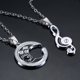thumbnail image 3 of GOOHOCHY 2 piezas Set LOVEYOU Nota musical y Moon Link Chain Puzzle Colgante Collar Crystal Rhinestones Pareja Collar Valentines Jewelry Gift para amantes (Plata), 3 of 6