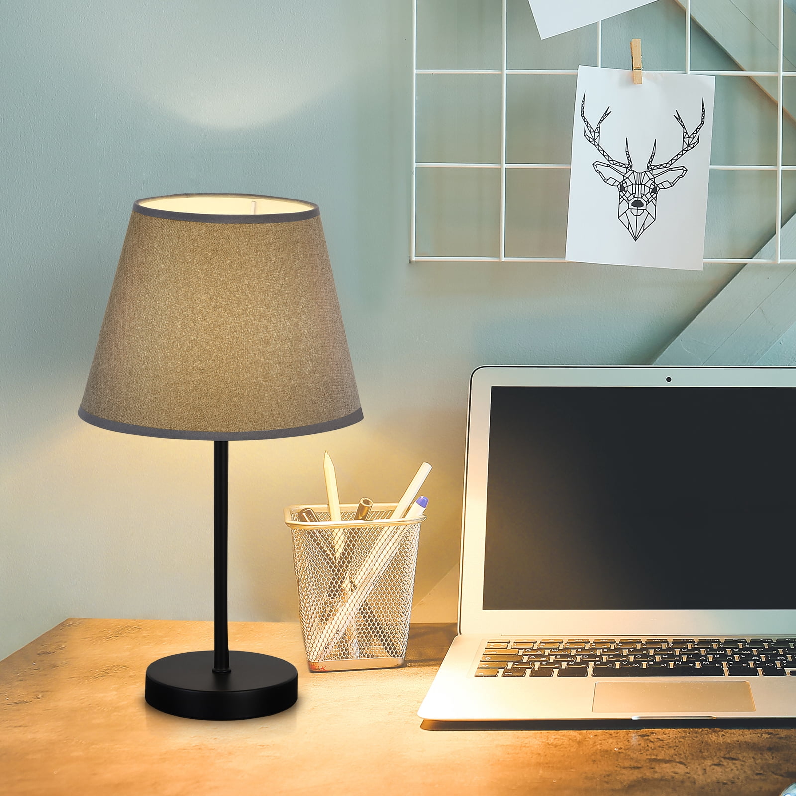 2 Pcs Small Table Lamps Vintage Bedside Nightstand Lamps for Bedroom