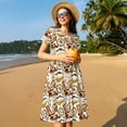 thumbnail image 4 of Balery Western Cowboy Vestidos sueltos de manga corta para mujer, vestidos de verano 2025, vestidos casuales de corte A con vuelo., 4 of 6