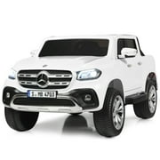 Gymax 12V 2-Seater Kids Ride On Car Licensed Mercedes Benz X Class RC w/ Trunk White