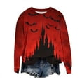 thumbnail image 4 of Womens Halloween Christmas Crewneck Sweatshirts Fall Winter Long Sleeve Pullover Tops Novelty Graphic Oversized Shirts, 4 of 5