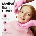thumbnail image 2 of Guantes de nitrilo SwiftGrip rosa de 3 mil, sin polvo, 100 unidades, 2 of 8