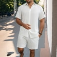 thumbnail image 2 of NAFUU Men's Hawaiian Matching Set Mens Summer Leisure Sports Comfortable Breathable Sweat Absorbing Short Sleeved Shorts Two Piece Set Shorts Tracksuit Sets, 2 of 5
