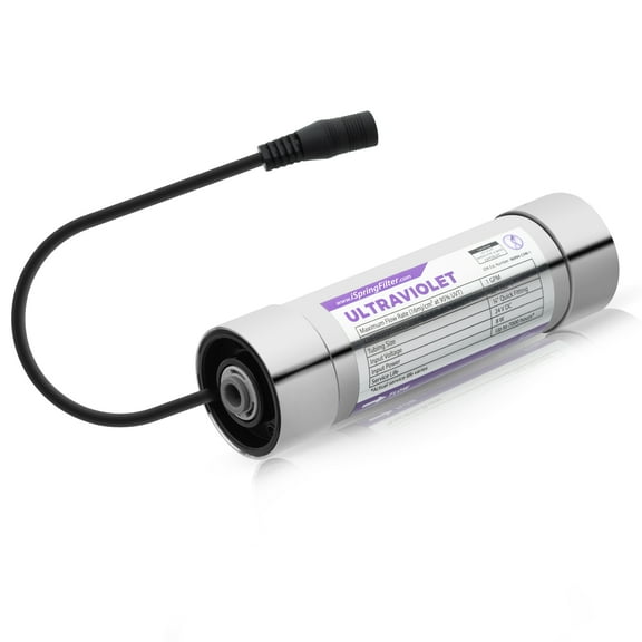 iSpring UVF8 LED UV Water Filter, Add-on Kit for Under Sink Water Filtration Systems, Mercury-Free, Stainless steel