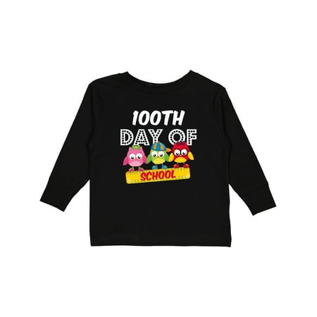 

Inktastic Owl 100 Days School Gift Toddler Boy or Toddler Girl Long Sleeve T-Shirt