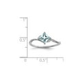 thumbnail image 2 of Gem & Harmony 1/2 Carat (Ctw) Princess-Cut Aquamarine Ring in Sterling Silver for Women, 2 of 5