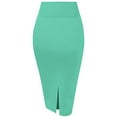 thumbnail image 3 of H&C Women Premium Nylon Ponte Stretch Office Pencil Skirt High Waist Made in The USA Below Knee, 3 of 4