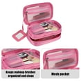 thumbnail image 3 of Unique Bargains 1 Pc Travel Double Layer Cosmetics Storage Bag Portable Waterproof Pink, 3 of 7