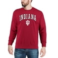 thumbnail image 4 of Men's Colosseum Crimson Indiana Hoosiers Arch & Logo Crew Neck Sweatshirt, 4 of 5