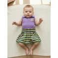 thumbnail image 4 of BemeyourBBs Toddler Baby Girl Mardi Gras Outfit Carnival Summer Clothes Sleeveless Lapel Collar Solid Color/Striped Vest Tank Tops Pleated Skirt Set, 4 of 9