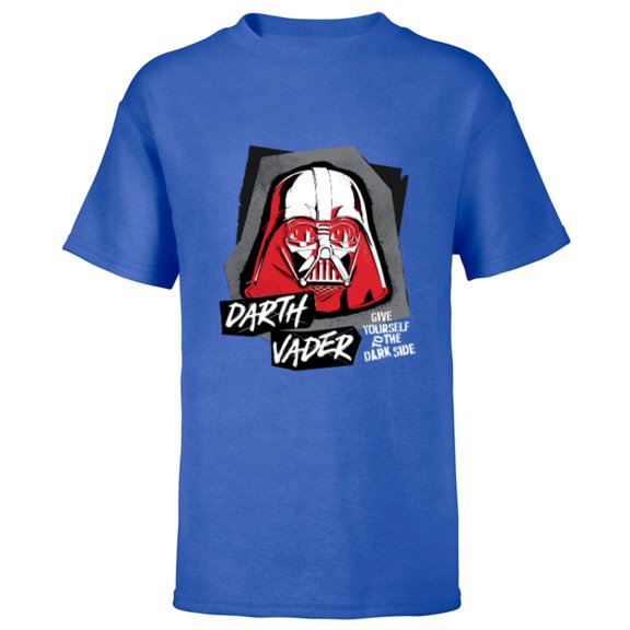 Star Wars Darth Vader Helmet Give Yourself to the Dark Side - Short Sleeve T-Shirt for Kids - Customized-Royal