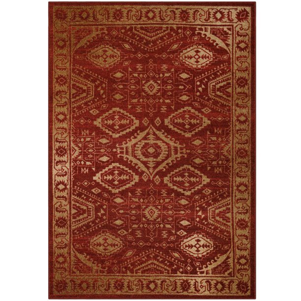 Mainstays Global Arya Textured Indoor Area Rug, RedGold, 5'x7
