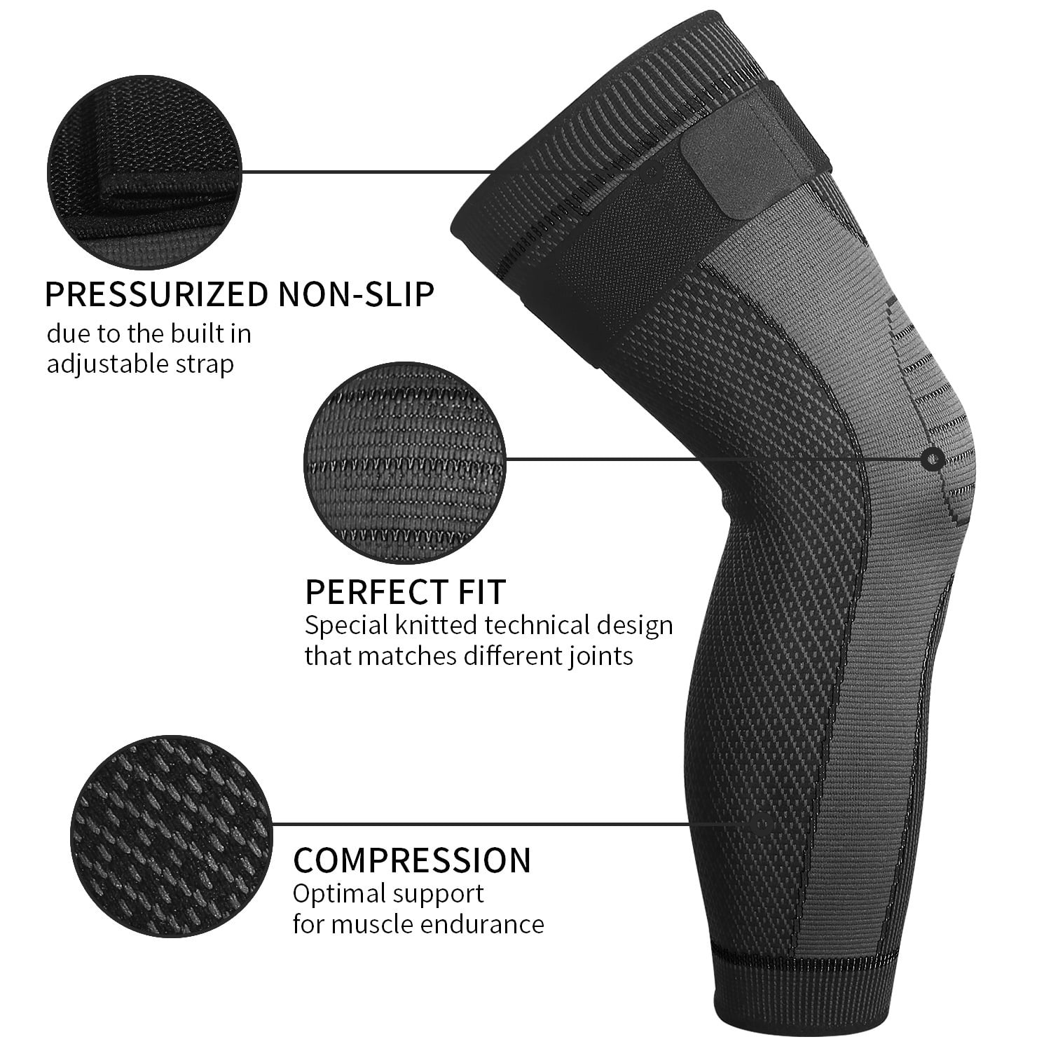 Knee Sleeve Women Men Fit Breathable Performance Knitted Knee Pads for Sports Green L