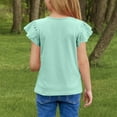 thumbnail image 7 of THDHVS Shirts for Girls,Girls Tops,Kid's Short Sleeve Solid Color T-shirt Round Neck Half Sleeve Casual Versatile Top Green 9-10 Years, 7 of 7