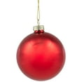 thumbnail image 5 of Northlight 2-Finish Christmas Ball Glass Ornaments - 3.25" (80mm) - Red - 6ct, 5 of 9