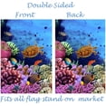 thumbnail image 2 of Exotic Blue Summer Ocean Sea Turtle Underwater Life Coral Reef Fish Garden Yard Flag 12"x 18" Double Sided Polyester Welcome House Flag Banners for Patio Lawn Outdoor Home Decor, 2 of 4
