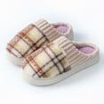 thumbnail image 2 of House Slippers for Women Indoor And Outdoor Plaid Shoes Fuzzy Memory Foam Slip On Thick Soft Sole Winter Slippers, 2 of 3