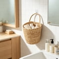 thumbnail image 4 of Naittoop Hanging Wicker Basket Hyacinth Storage Basket Portable Wall Hanging Flower Basket Organizer Fruit Vegetable Rattan Box Home Decoration Height 7.28 in, 4 of 6