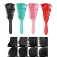thumbnail image 4 of Cepillo desenredante para cabello rizado y grueso con suave masaje del cuero cabelludo y acabado brillante y sedoso, color negro., 4 of 4