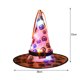 thumbnail image 3 of Txlixc Sombrero de bruja con iluminación de Halloween, luz LED para vacaciones, gorra de ala ancha brillante, sombrero Fedora para fiesta, accesorio de disfraz Txlixc Moda, 3 of 7