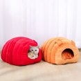 thumbnail image 3 of Flmtop Chenille Semi-Fermé Lit Lit Lit Lit Maison Petit Chien Nid Animal de Compagnie Fournitures Rouge, 3 of 9
