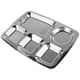 thumbnail image 2 of Bandeja de cena dividida de acero inoxidable Plato de comida dividido para comedor escolar Plato de acero inoxidable, 2 of 7