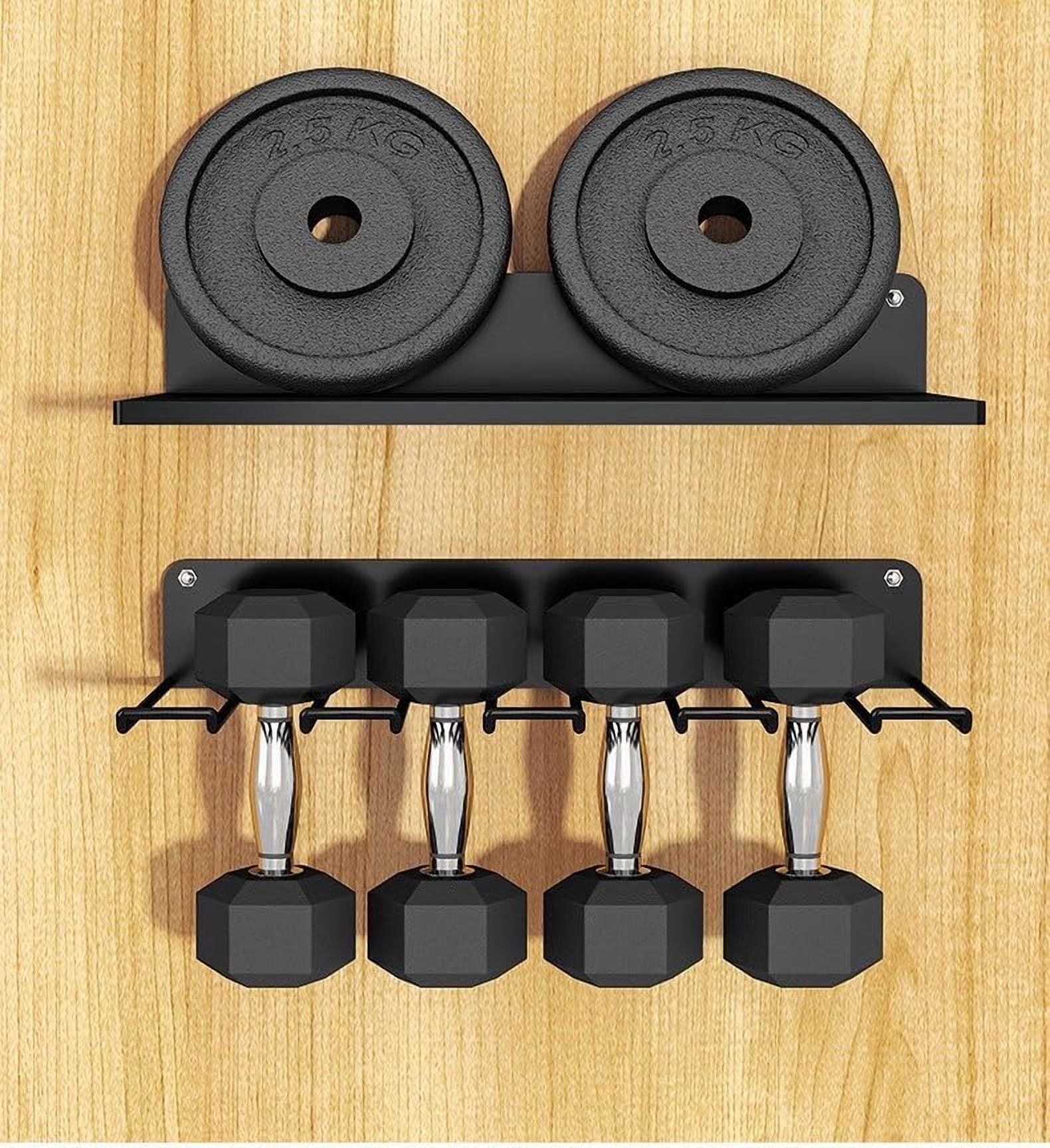 Power Tool Organizer Holder Storage Rack Wall Mounted Heavy Duty Alloy Steel Black with 1 Shelf and 1 Tool Rack