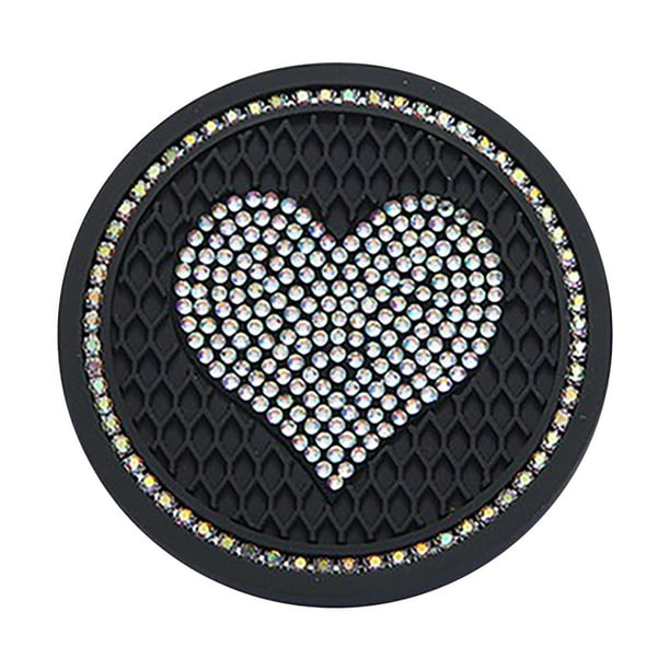 Manteles individuales universales para vehículos con inserto de copa brillante, accesorios para el interior del coche, posavasos universales de 2,76 pulgadas con cristales de imitación.