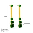 thumbnail image 4 of SPEKSEE Vintage Green Rhinestone Zircon Drop Earrings Accessories Geometric Square Charm Pendent Long Dangle Earring Ear Decorative Jewelry Gift for Friends Birthday Mother's Day, 4 of 5