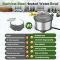 thumbnail image 3 of 6.5L Heated Water Bowl, Stainless Steel Outdoor Heated Dog Bowl with Anti-Chew Cord, Large Capacity Heated Pet Slow Drinking Dish Provide Warm Water in Winter for Dogs, 3 of 8