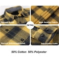 thumbnail image 3 of WARHORSEE Flannel Shirt for Men Long Sleeve Regular Fit Button Down Casual Plaid Shirt, 3 of 12