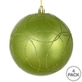 thumbnail image 4 of Vickerman 4.75" Celadon Candy Ornament with Circle Glitter Pattern, 4 per Bag, 4 of 4