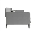 thumbnail image 6 of Home Design Fallon Twin Daybed with Velvet Upholstery, Foam Padding, Square Arms, Biscuit-Style Button Tufting, Stylish Seating and Sleeping Solution, Gray, 6 of 13