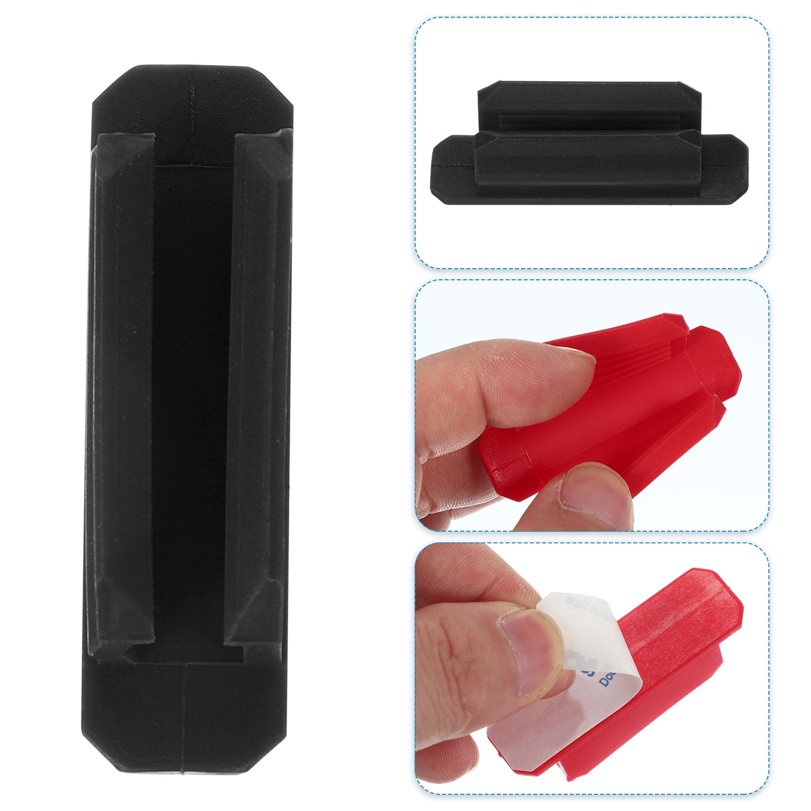 Unique Bargains Pen Holder for Desk Adhesive Silicone Pencil Holder for Office Black