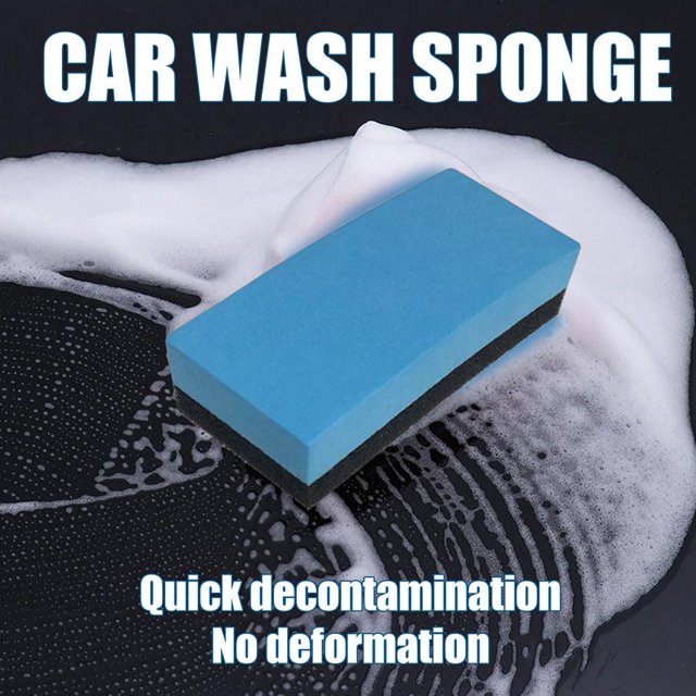 Esponja para lavado de coches, aplicador de cera, elimina el polvo, limpiador de cuidado automático (azul)