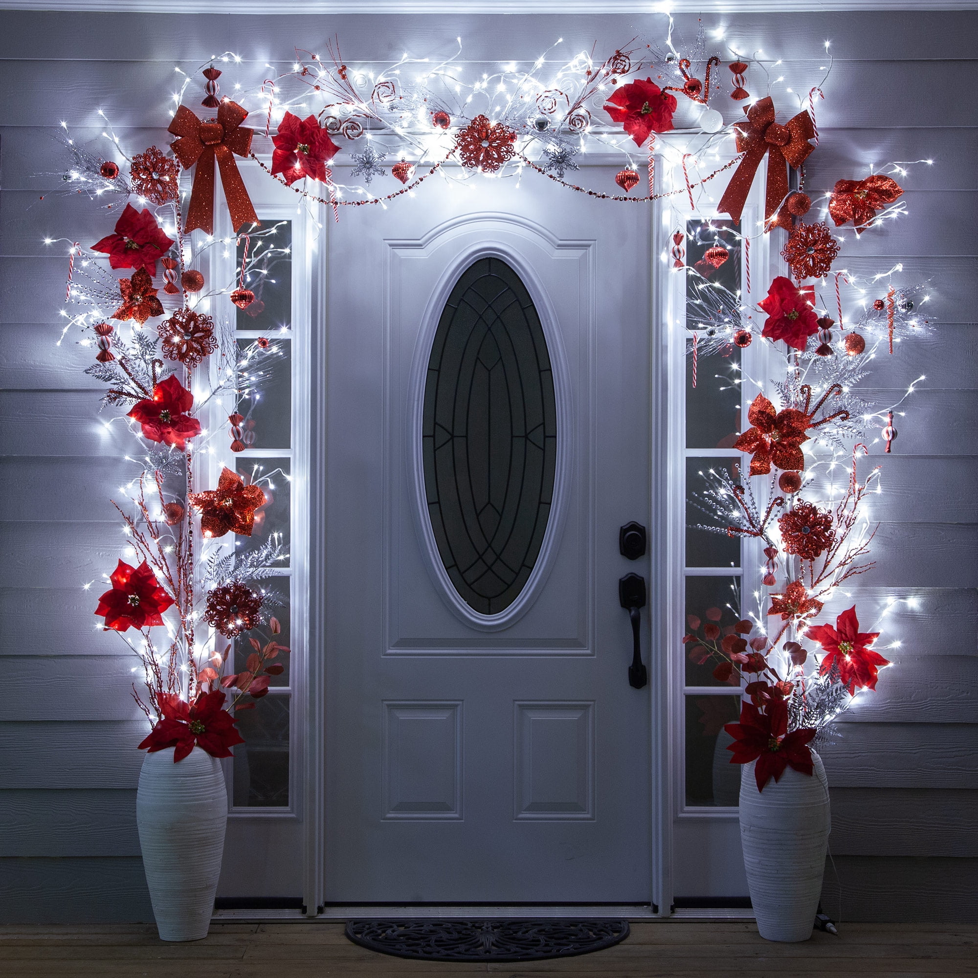 Wintergreen Lighting 118" Prelit Artificial Climbing Vine, White with Cool White LED Lights for Home Party Wedding Décor