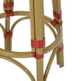 thumbnail image 5 of Dohney Outdoor French Aluminum 29.5 Inch Barstools, Set of 4, Red, White, and Bamboo Finish, 5 of 7