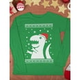 thumbnail image 4 of Tstars Mens Ugly Christmas Sweater Big T Rex Santa Christmas Gift Funny Humor Holiday Shirts Xmas Party Christmas Gifts for Him Long Sleeve T Shirt Ugly Xmas Sweater, 4 of 6
