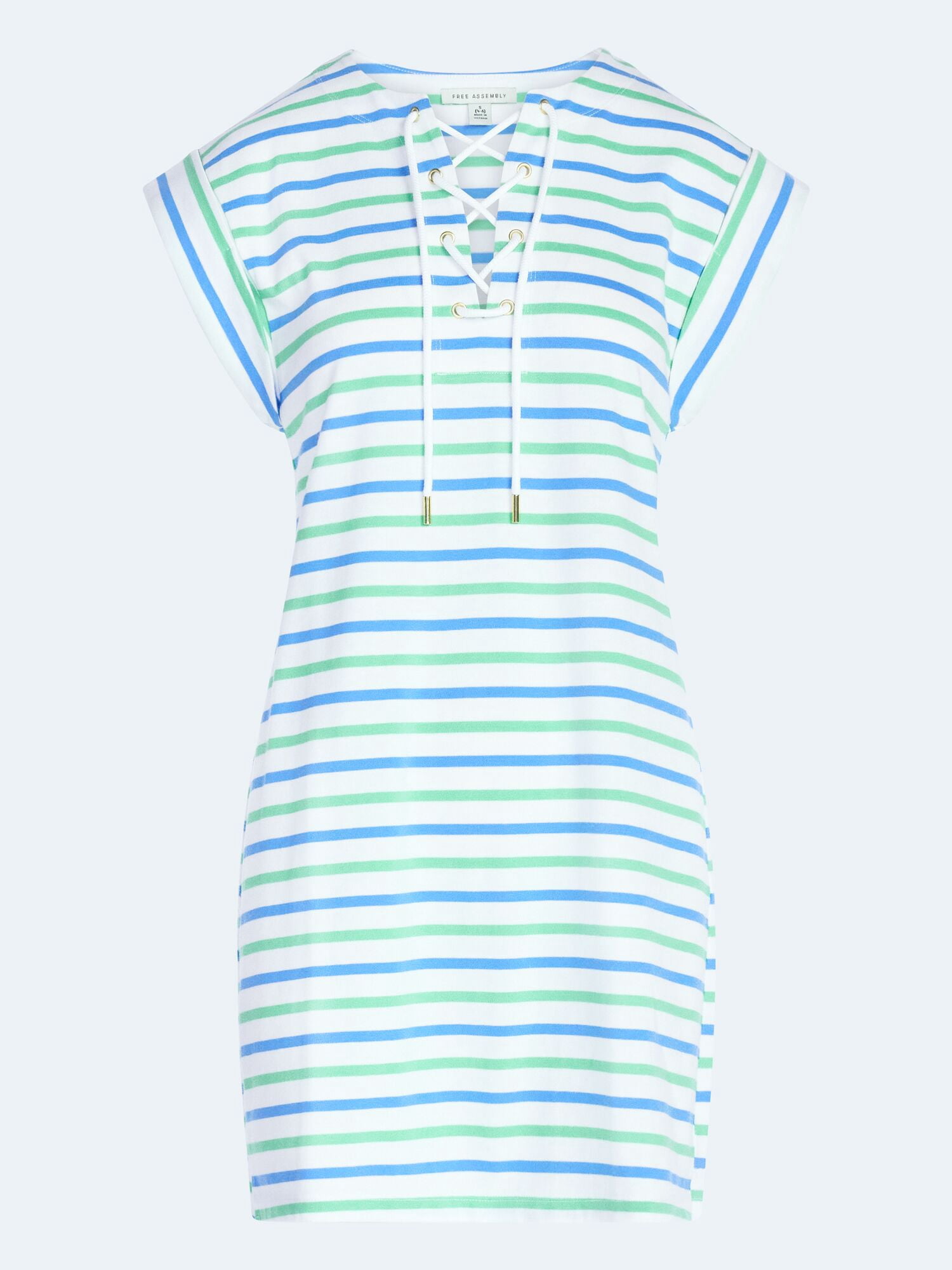 Free Assembly Women's Lace Up Cotton Mini Dress, Sizes XS-XXL