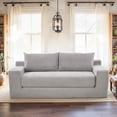 thumbnail image 5 of Leumius Convertible Loveseat Compression Sofa for Living Room,Corduroy 2 Seater Couch Memory Foam Sofa for Small Spaces,Apartments,Office,Grey, 5 of 8