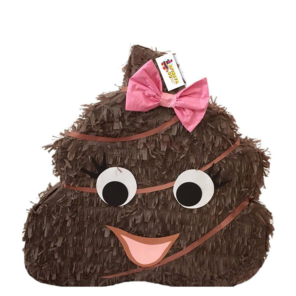 Poop Pinata with Pink Bow Poop Themed Birthday