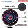 thumbnail image 2 of Wooden Wall Clock with Colorful Spiral Arabic Numerals Design Artistic Home Decor, Battery Operated(AA Batteries Not Inclued), Silent Movement, Accurate Time, Size 9. 8in/25cm, 2 of 8