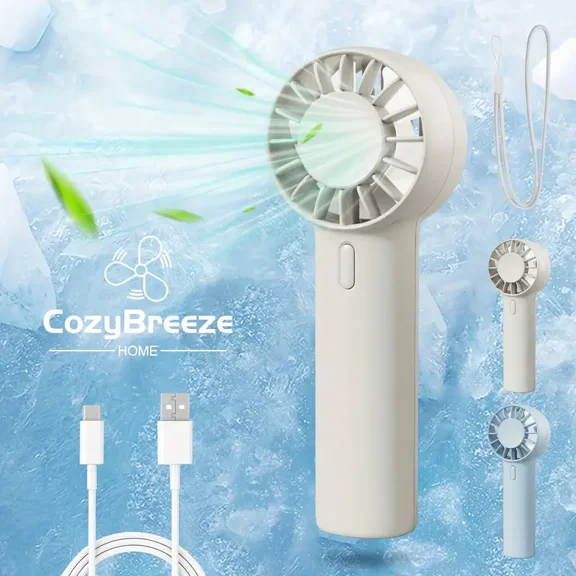 Portable Mini Turbo Handheld Fan, Pocket USB Rechargeable fan with 3-Speed Super Strong Wind Adjustable, Personal Travel Summer Cooling Eyelash Fan Gifts for Girls Boys Men Women- Indoor Outdoor