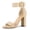 Beige, variant on Women's Block Heels Zipper Buckle Ankle Strap Sandals Red 7
