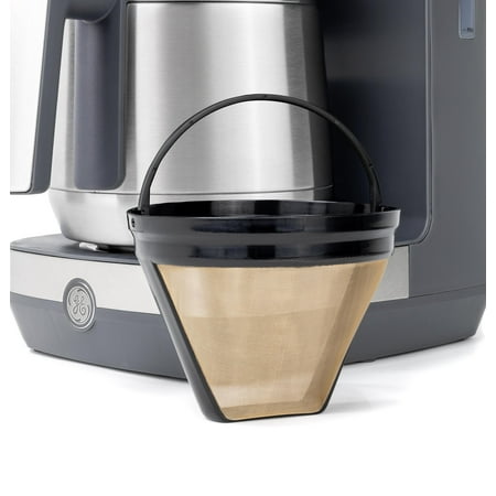 GE - 10 Cup Programmable Coffee Maker with Single Serve and Thermal Carafe - Stainless Steel