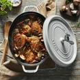 thumbnail image 4 of Staub Cast Iron 5.75-qt Coq au Vin Cocotte - White Truffle, 4 of 4
