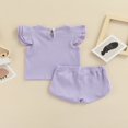 thumbnail image 4 of Newborn Baby Girl Summer Clothes Ribbed Sleeveless Top Elastic Short Pants 2Pcs Set White 3-6 Months, 4 of 8