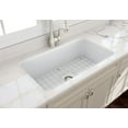 thumbnail image 4 of BOCCHI Sotto Undermount Fireclay 32 in. Single Bowl Kitchen Sink with Protective Bottom Grid and Strainer in Matte White, 4 of 5