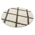thumbnail image 2 of Well Woven 78824R Madison Shag Cole Ivory Modern Tribal Trellis Round Rug - 3 ft. 11 in., 2 of 2